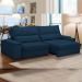 Sofá Retrátil Reclinável Para Sala de Estar Living 280cm Nápoles F04 Veludo Azul - Lyam Decor