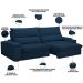 Sofá Retrátil Reclinável Para Sala de Estar Living 280cm Nápoles F04 Veludo Azul - Lyam Decor