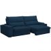 Sofá Retrátil Reclinável Para Sala de Estar Living 280cm Nápoles F04 Veludo Azul - Lyam Decor