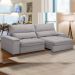 Sofá Retrátil Reclinável Para Sala de Estar Living 280cm Nápoles F04 Veludo Cinza - Lyam Decor