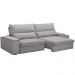 Sofá Retrátil Reclinável Para Sala de Estar Living 280cm Nápoles F04 Veludo Cinza - Lyam Decor