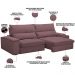 Sofá Retrátil Reclinável Para Sala de Estar Living 280cm Nápoles F04 Veludo Lilás - Lyam Decor
