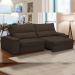Sofá Retrátil Reclinável Para Sala de Estar Living 280cm Nápoles F04 Veludo Marrom - Lyam Decor