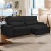 Sofá Retrátil Reclinável Para Sala de Estar Living 280cm Nápoles F04 Veludo Preto - Lyam Decor