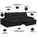 Sofá Retrátil Reclinável Para Sala de Estar Living 280cm Nápoles F04 Veludo Preto - Lyam Decor