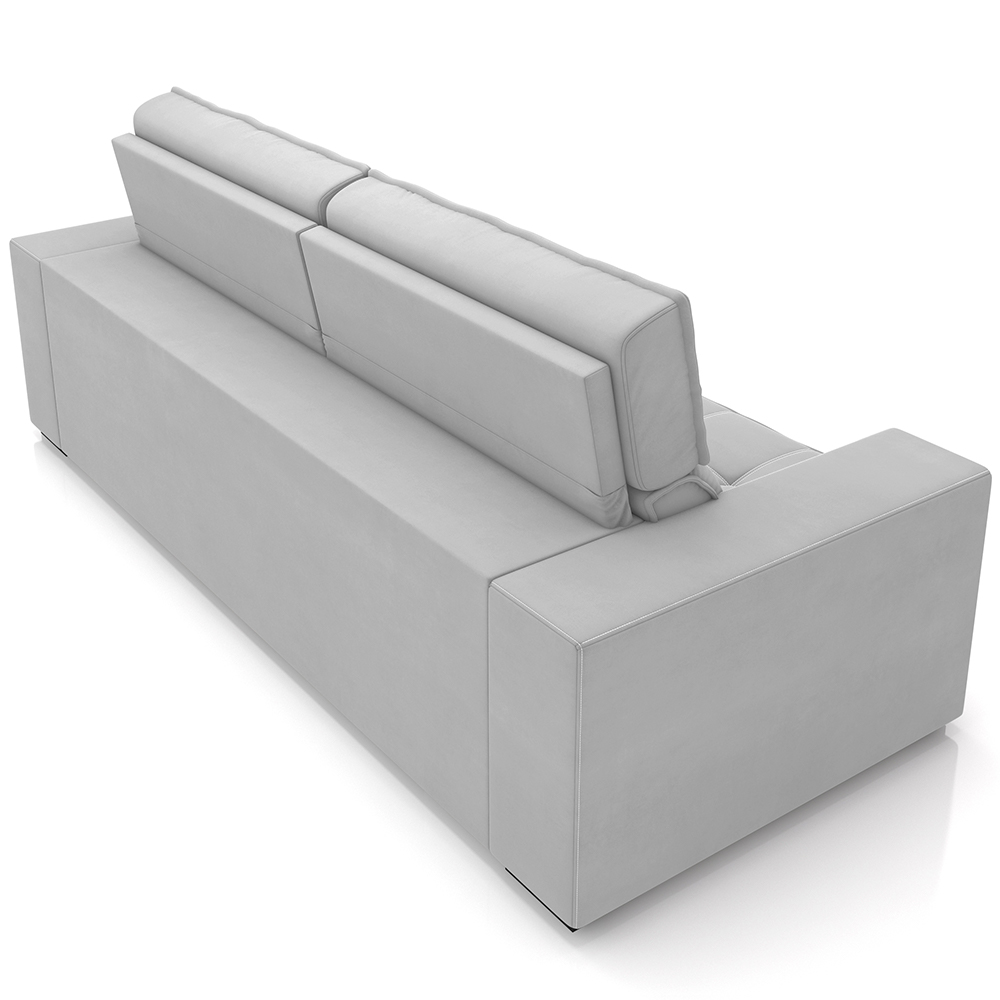 Sofá Retrátil Reclinável Para Sala de Estar Living 290cm Clara M03 Veludo Cinza - Lyam Decor