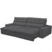 Sofá Retrátil Reclinável Para Sala de Estar Living 290cm Dimas F04 Bouclê Grafite - Lyam Decor