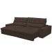 Sofá Retrátil Reclinável Para Sala de Estar Living 290cm Dimas F04 Veludo Marrom - Lyam Decor