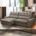 Sofá Retrátil Reclinável Para Sala de Estar Living 290cm Dimas F04 Veludo Marrom Claro - Lyam Decor