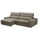 Sofá Retrátil Reclinável Para Sala de Estar Living 290cm Dimas F04 Veludo Marrom Claro - Lyam Decor