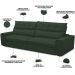 Sofá Retrátil Reclinável Para Sala de Estar Living 290cm Dimas F04 Veludo Verde - Lyam Decor