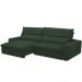 Sofá Retrátil Reclinável Para Sala de Estar Living 290cm Dimas F04 Veludo Verde - Lyam Decor