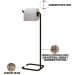 Suporte Papeleira De Chão Para Banheiro Lavabo Set Aço Multiuso D01 Preto Fosco - Lyam Decor