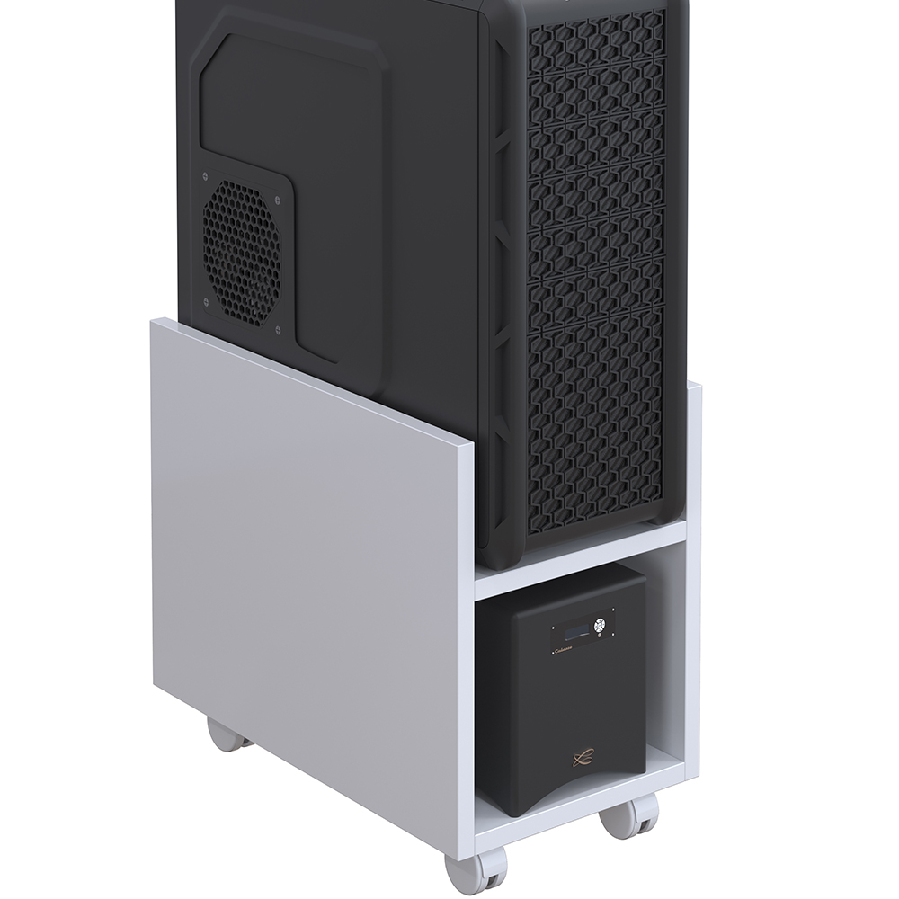 Suporte Para Cpu E Nobreak Com Rodízios Guide L03 Branco - Lyam Decor