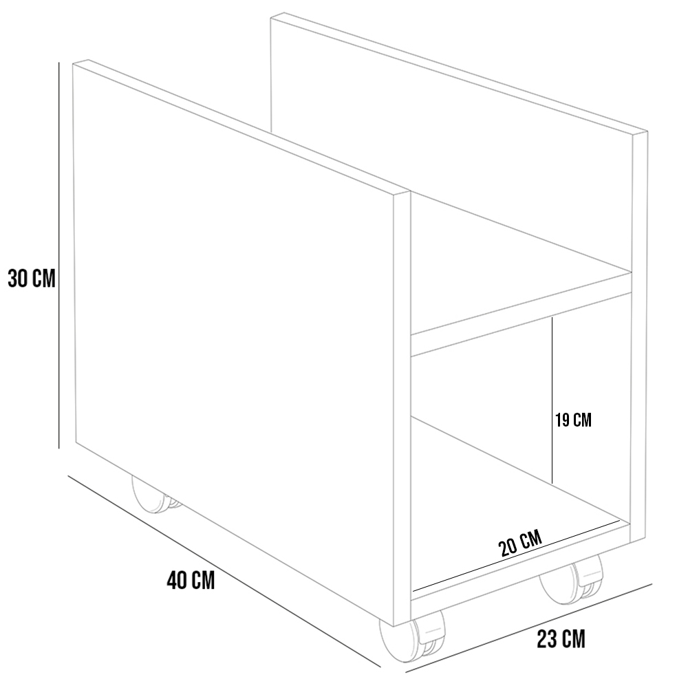 Suporte Para Cpu E Nobreak Com Rodízios Guide L03 Branco - Lyam Decor