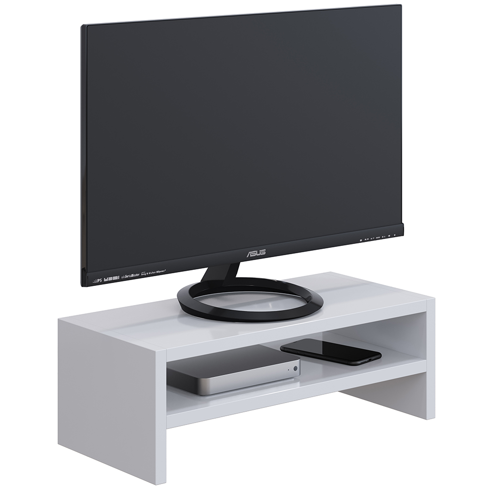 Suporte Para Monitor Stand Home Office Lap L03 Branco - Lyam Decor