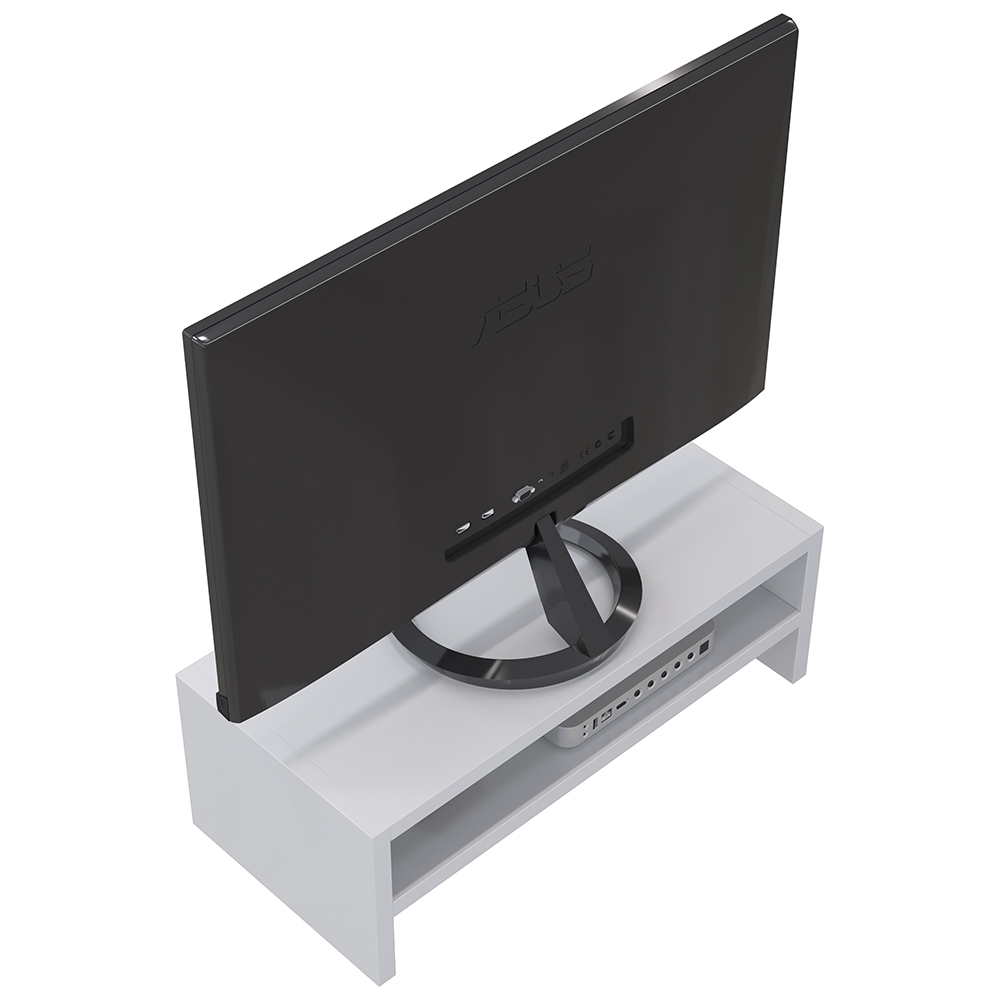 Suporte Para Monitor Stand Home Office Lap L03 Branco - Lyam Decor