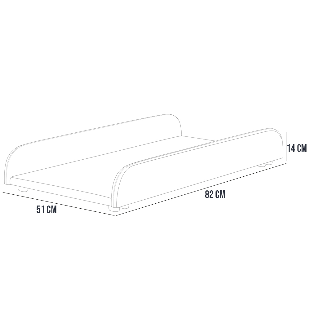 Trocador De Fraldas Almofadado Para Berço P02 Cinza - Lyam Decor