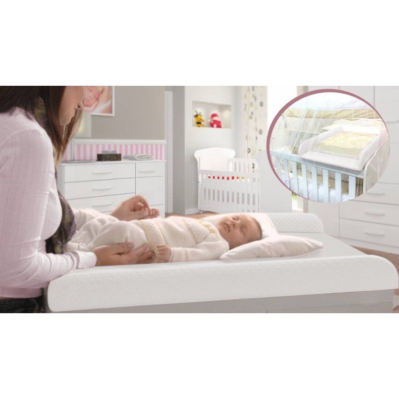 Trocador de Fraldas Almofadado para Berço Corino Branco P02 - Lyam Decor
