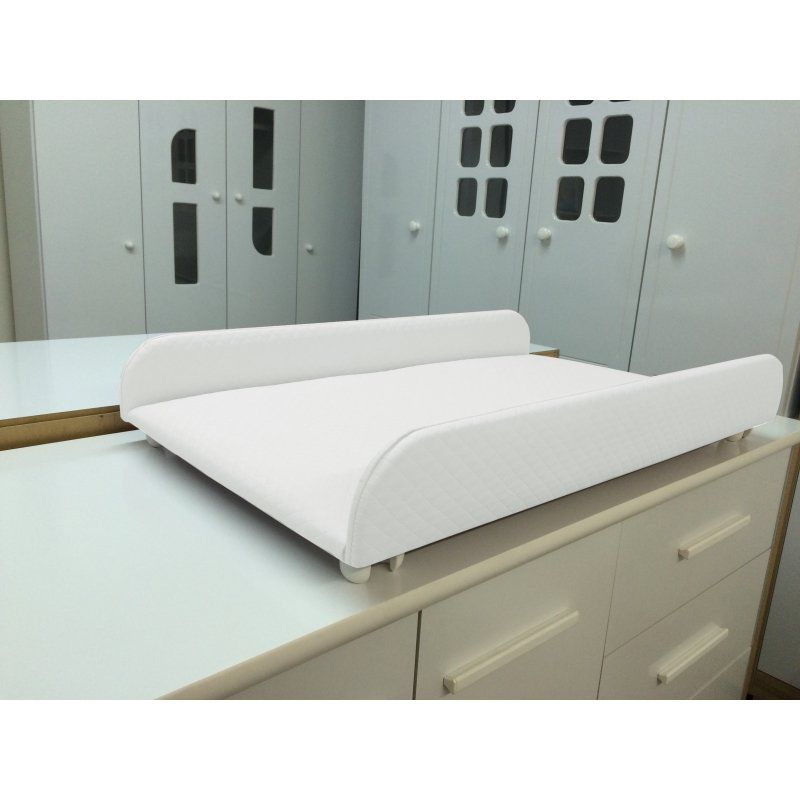 Trocador de Fraldas Almofadado para Berço Corino Branco P02 - Lyam Decor
