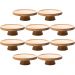 10 Boleiras de Bambu 20cm Pedestal Lyor Decorações de Mesas Festas Pratos para Bolos