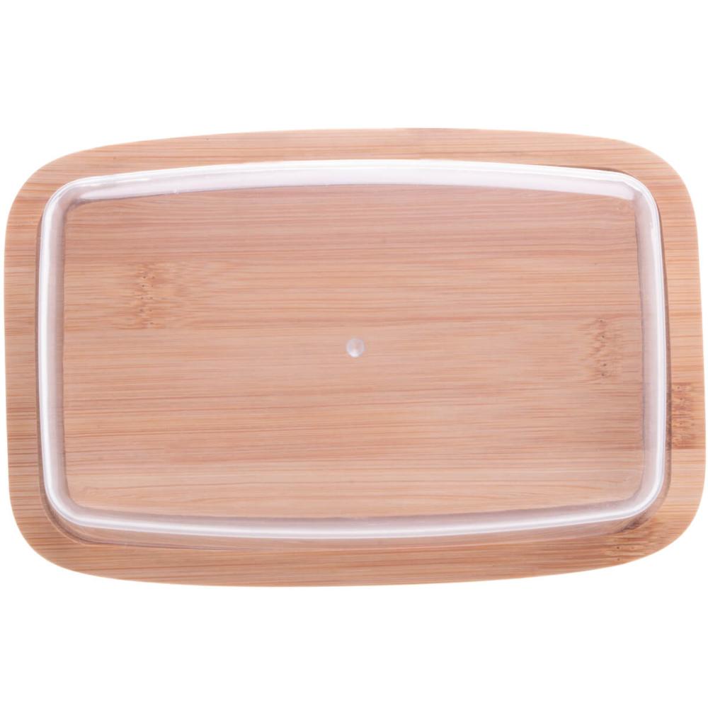 10 Manteigueiras Bambu Tampa Plástica Lyor 19x12,5x6cm Restaurante Porta Queijos Mesa Posta