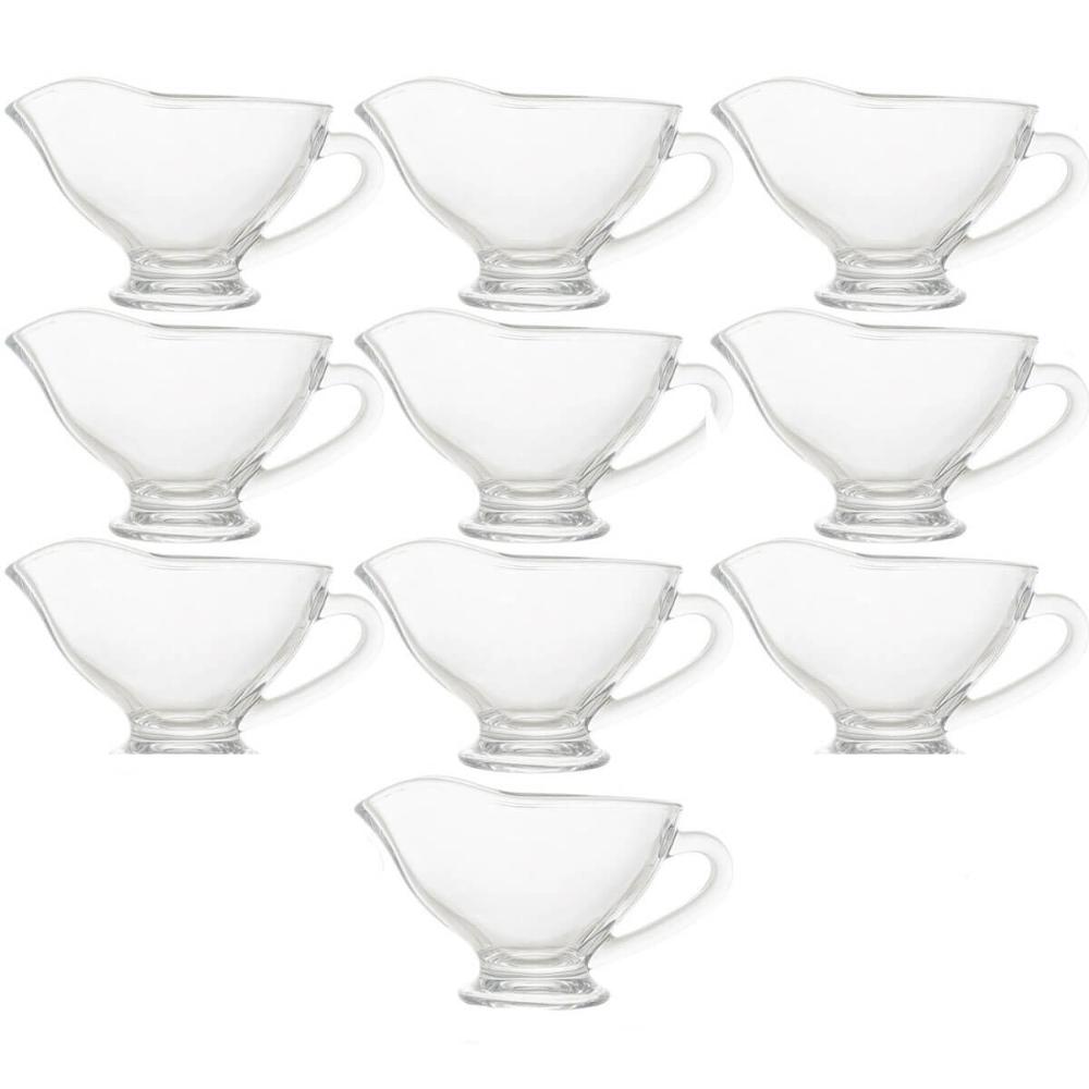 10 Molheiras de Cristal Lyor 180ml Alça Servir Azeite Molho
