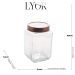 10 Potes Grandes de Vidro 1,7L com Tampa em Metal Rose Gold Porta Mantimentos Gastro Lyor