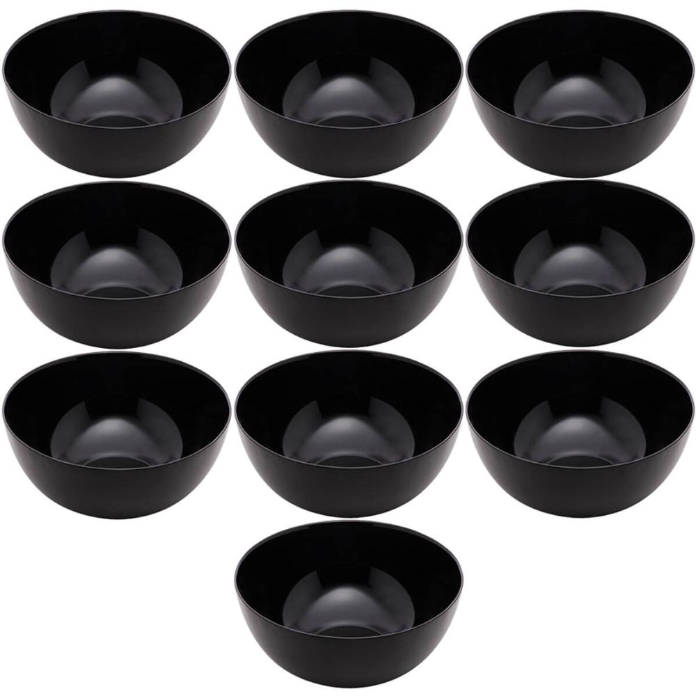 10 Tigelas Vidro Opalino 1,8L Lyor Cumbuca Sobremesas Diwali Black 21cm Buffet