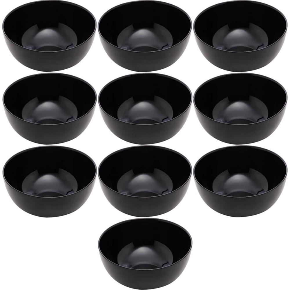 10 Tigelas Vidro Opalino 300ml Diwali Black 12x5cm Cumbuca Shimeji Saladas