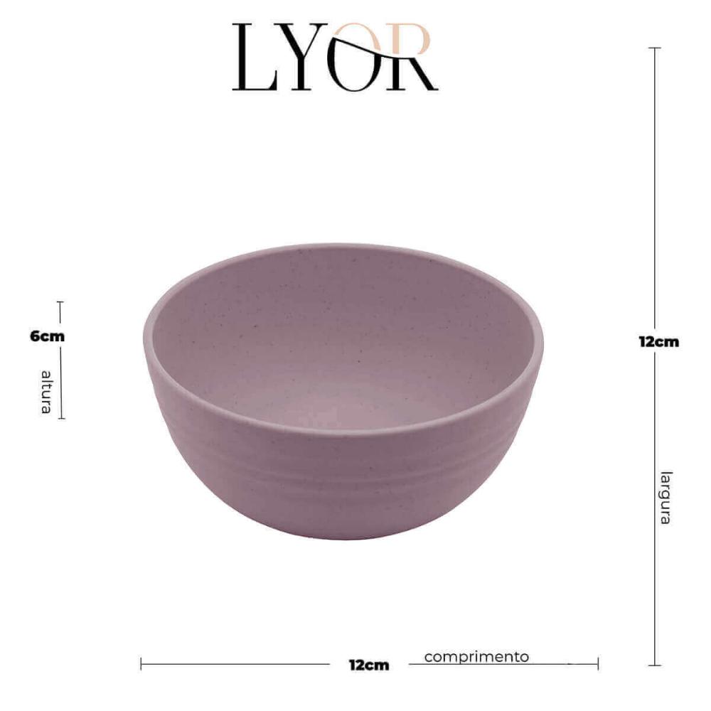 12 Bowls de Bambu Tigela Cumbuca 12x6cm Lyor Lines Sortidas