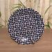 12 Pratos Sobremesa Raso Porcelana 19,5cm Egypt Lyor Decorado Preto e Branco