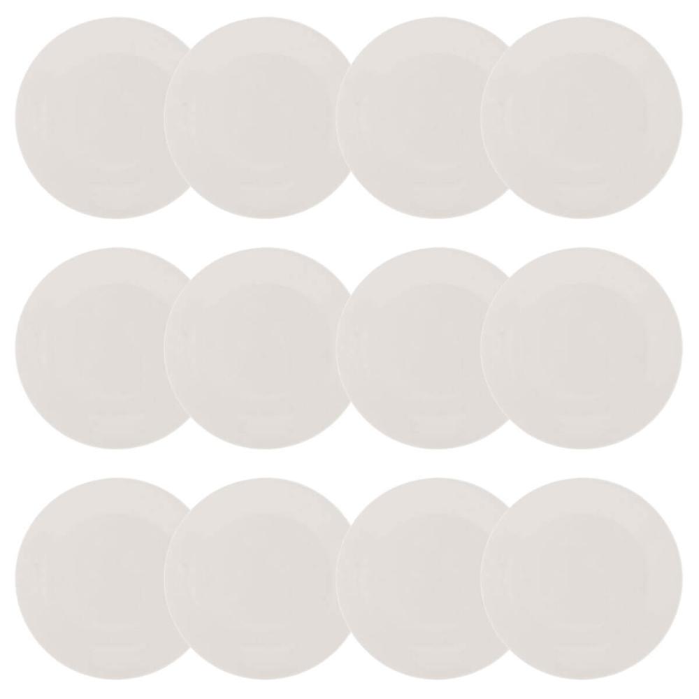 12 Pratos de Sobremesa Porcelana 20,5cm Clean Lyor Restaurante Eventos Mesa Posta