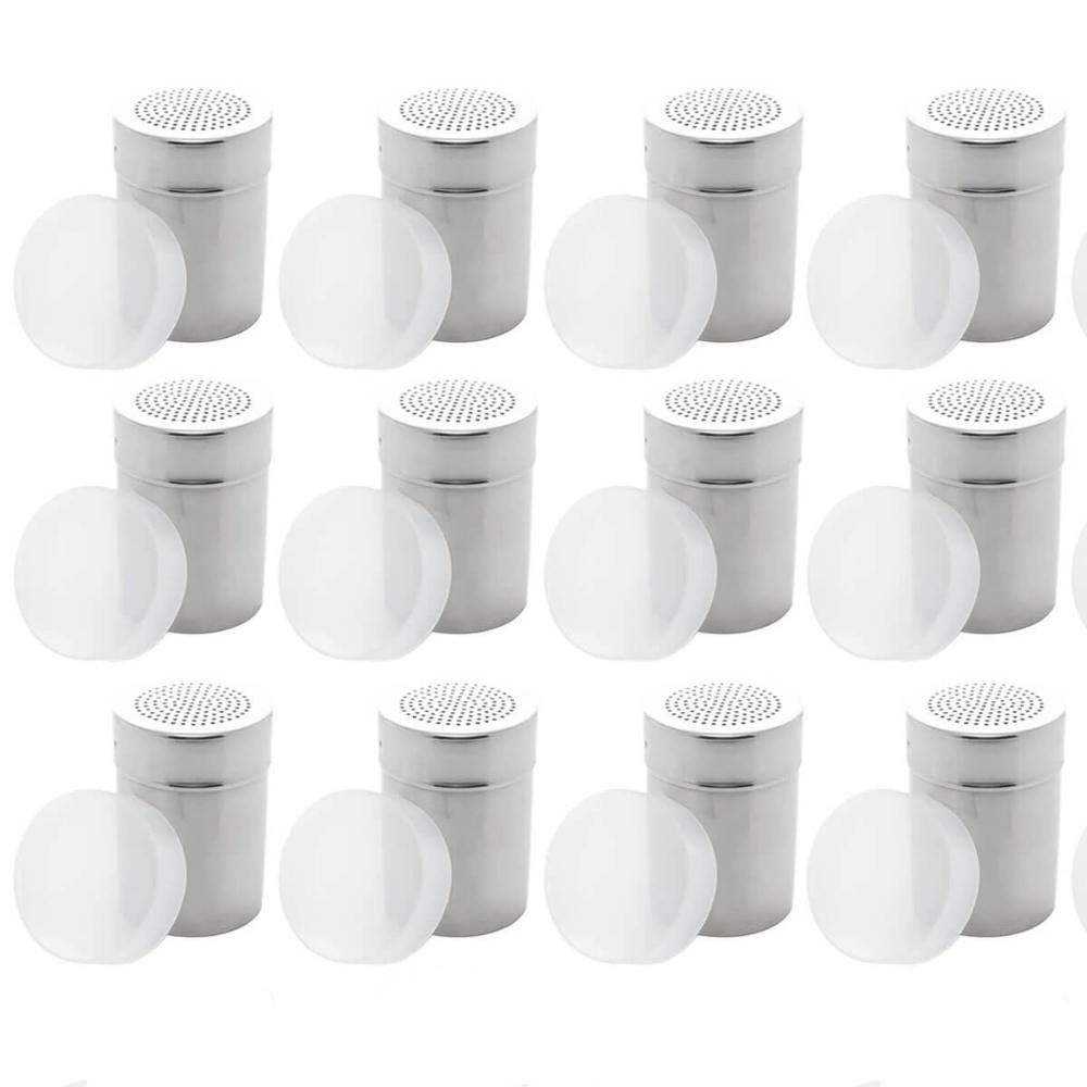 12 Saleiros Pimenteiros De Mesa Inox Lyor Restaurante Lancheria Tampa Dosadora