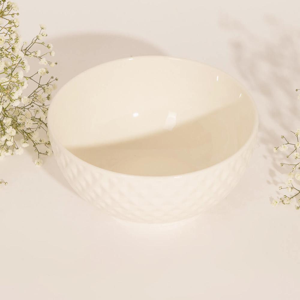 12 Tigelas de Porcelana Branca 280ml Bowls Lyor Diamond para