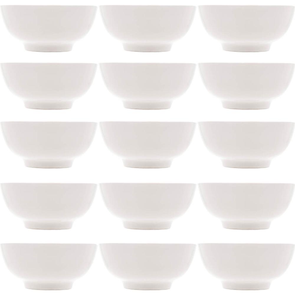 15 Bowls de Porcelana Branca Lyor 540ml Cumbucas Clean para Açaí Restaurante Sorveteria