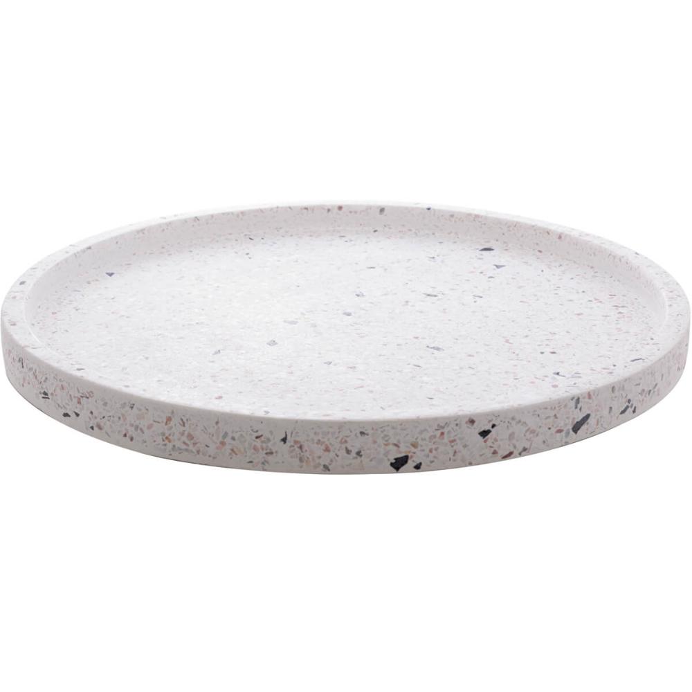 2 Bandejas Decorativas Mármore 30cm Lyor Terrazzo Redondas Cantinho do Café