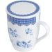 2 Canecas Infusor Chá de Porcelana com Tampa 310ml Lyor Grécia Super White