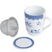 2 Canecas Infusor Chá de Porcelana com Tampa 310ml Lyor Grécia Super White