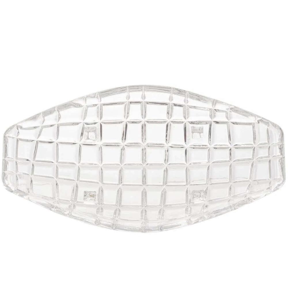 2 Centros de Mesa Cristal Deli Lyor 26x14x5,5cm Fruteira Dec
