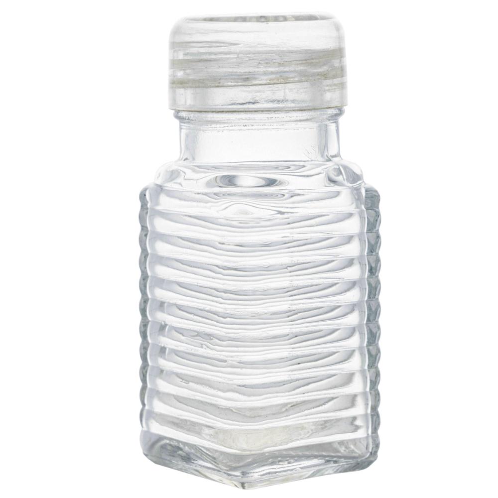 2 Potes Lyor 80ml Temperos Quadrado de Vidro Saleiro Pimenteiro com Tampa Plástica