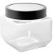 2 Potes de Vidro 800ml Tampa Metal Preta Gastro Lyor Porta Mantimentos Alimentos Quadrado