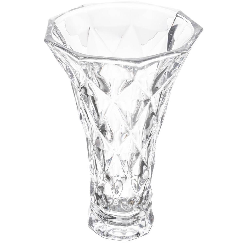 2 Vasos de Vidro Lyor Diamond Transparente 13x20cm Decorativ