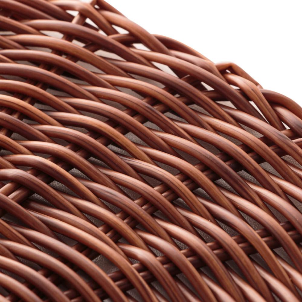 24 Sousplat Jogo Americano Marrom 38cm Plástico Trançado de Mesa Rattan Lyor