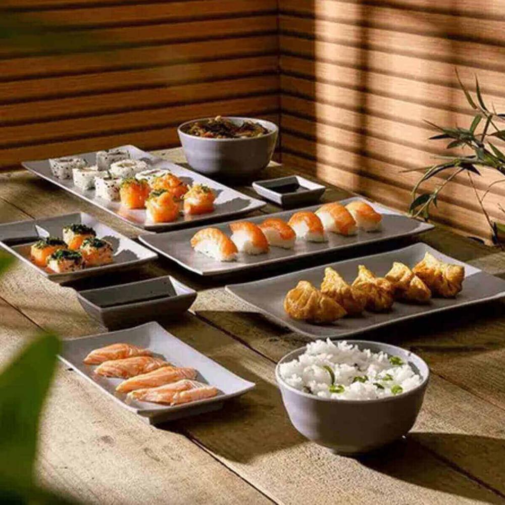 24 Travessas Restaurante Melamina 29x14cm Comida Japonesa Sushi Bandeja Lyor
