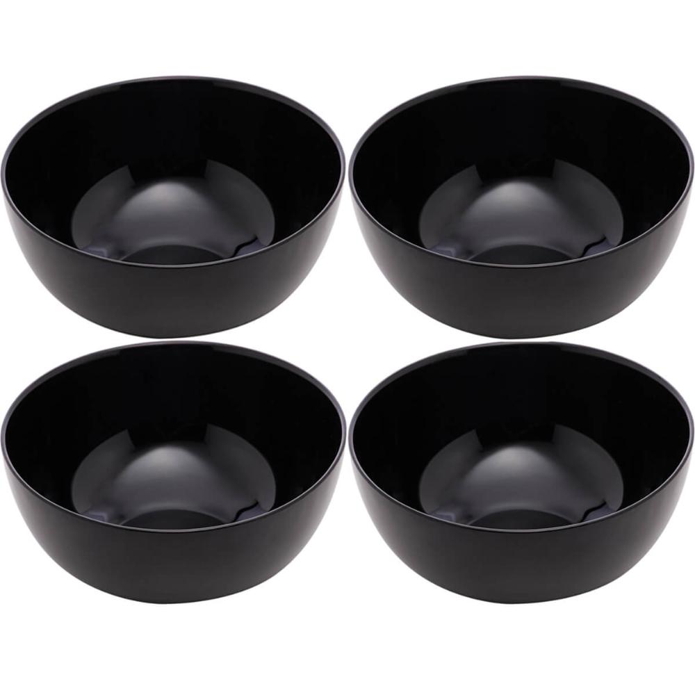 4 Bowls Vidro Opalino 300ml Cumbuca Servir Diwali Black 12x5cm Cereal