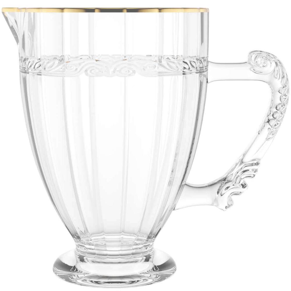 4 Jarras de Cristal com Alça 1,3L Fio de Ouro Imperial Lyor Hotel Restaurante