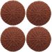4 Lugares Americano Sousplats Lyor Marrom 38cm Mesa Rattan Plástico Trançado
