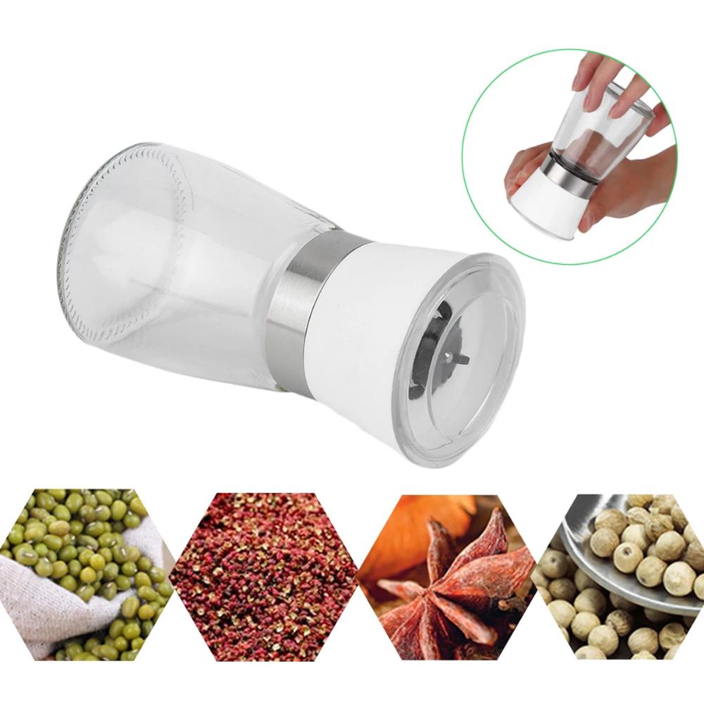 4 Moedores de Sal e Pimenta Temperos 170ml Lyor em Vidro com Moinhos de Cerâmica