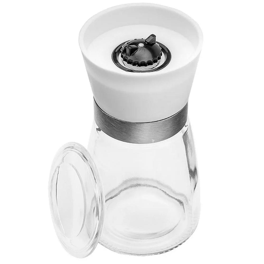 4 Moedores de Sal e Pimenta Temperos 170ml Lyor em Vidro com Moinhos de Cerâmica